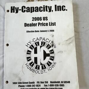 SKU 1642 Hy-Capacity 2006 Dealer Price List Agricultural Equip Heavy Duty Parts